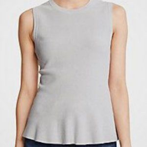 Ann Taylor Sleeveless Peplum Sweater In Grey Frost Heather  XL